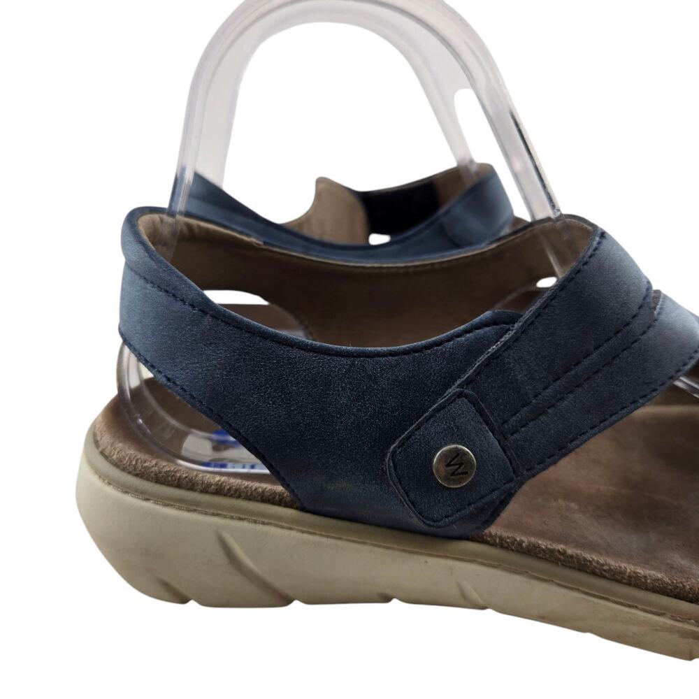 Wolky Ikiria Sandals Womens 9.5‎ 41 Blue Leather Slingback Adjustable Walking - Picture 2 of 11